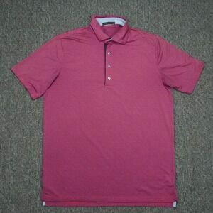 Greyson Shirt Mens Medium Blue Red Striped Performance Polo Dallas National Golf
